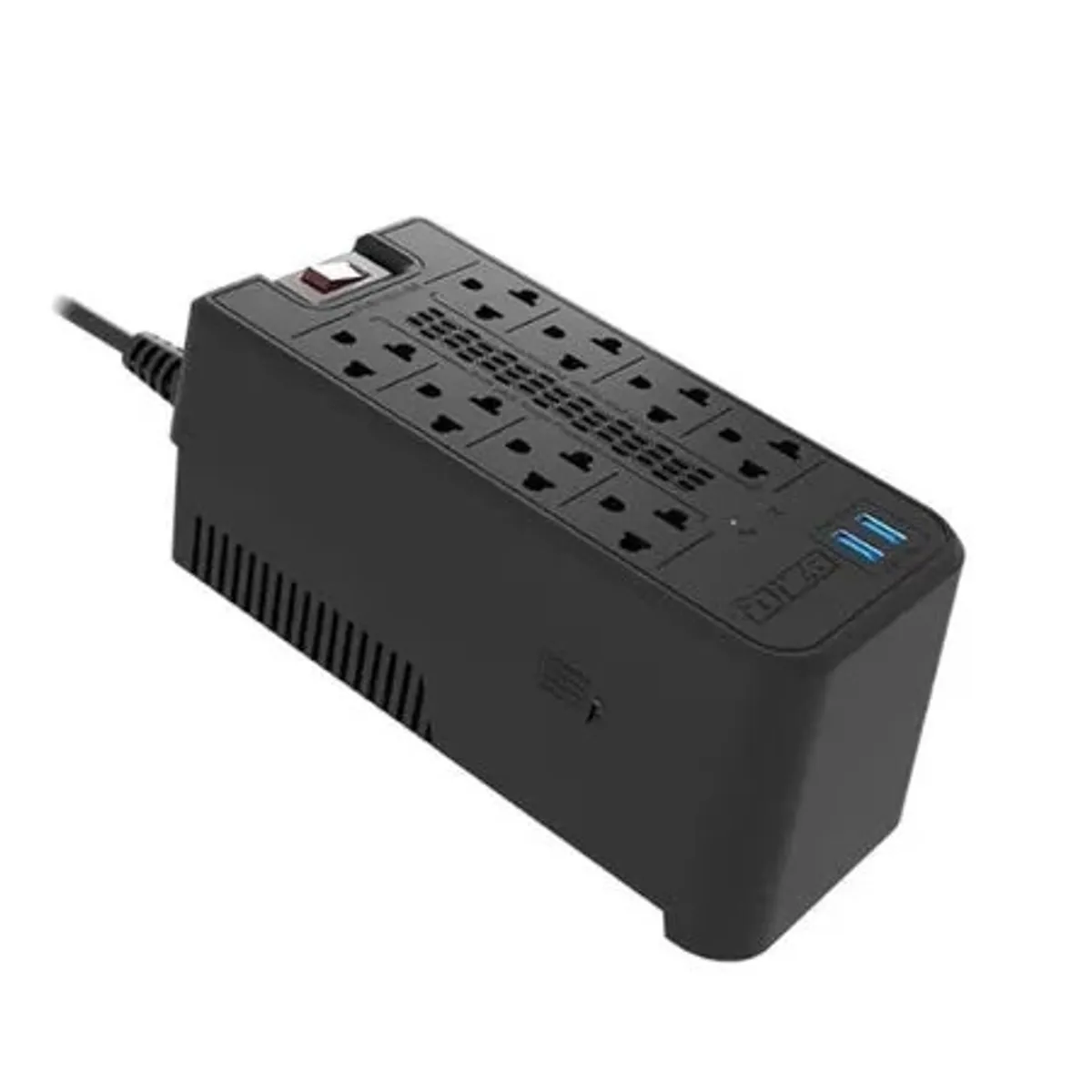 FORZA - Regulador automático de voltaje 1200VA/600W, 8 slds, 2 USB-120V