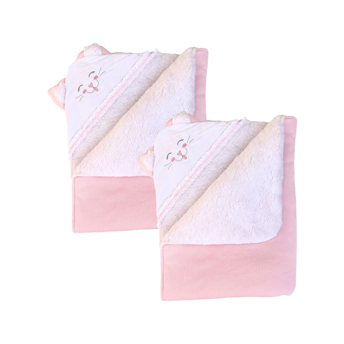 GENERICO - COLCHA PUNTO INGLÉS PELUCHE ROSA 2 UND