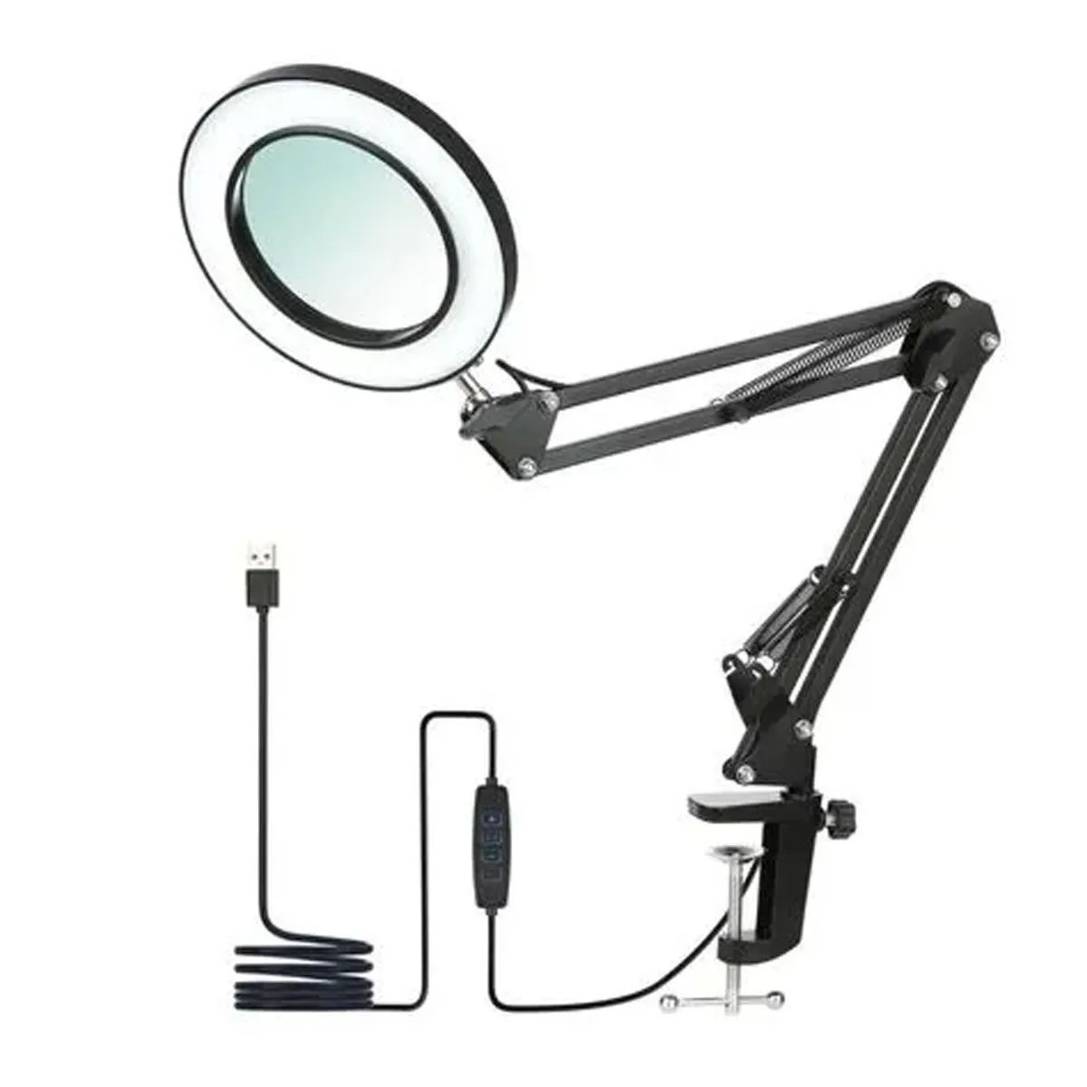 SEISA - Lámpara Led De Escritorio Con Lupa De 10x