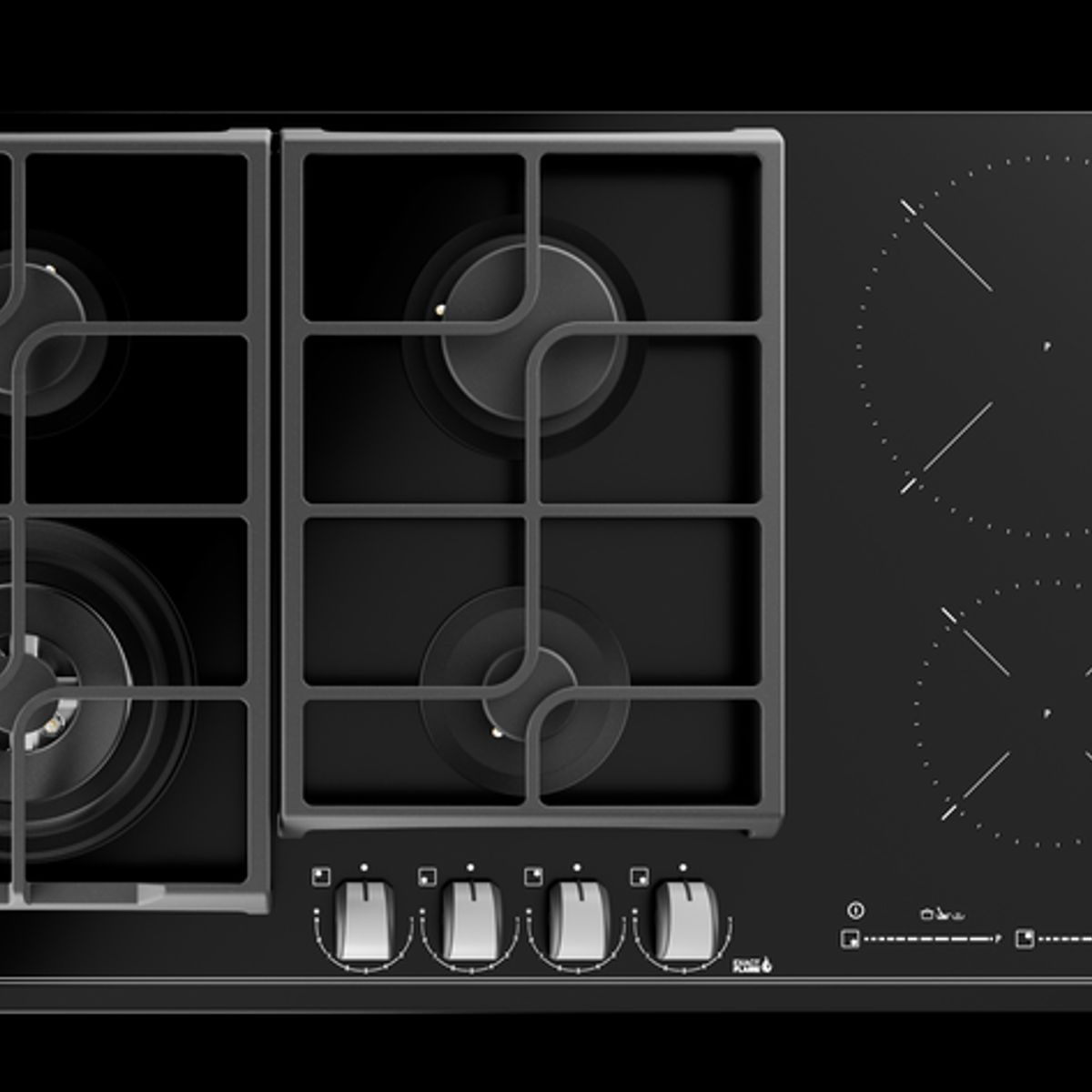 TEKA - Cocina Empotrable Mixta Gas Inducción 90cm 6 Hornillas JZC 96342 BBB BK