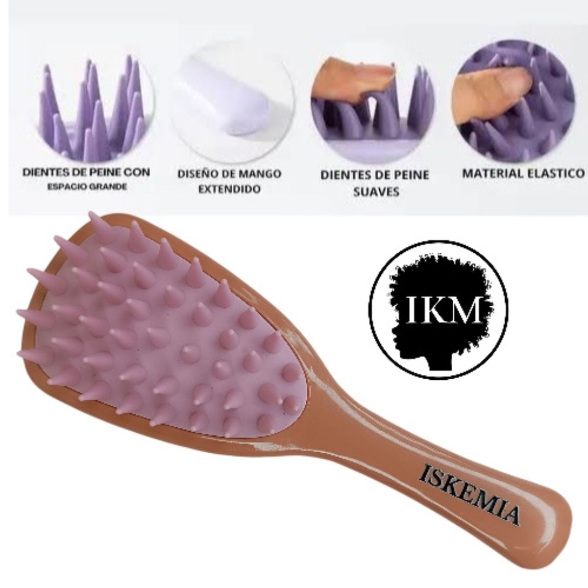 GENERICO - Peine Cepillo Masajeador Capilar para limpieza de cabello en Ladrillo