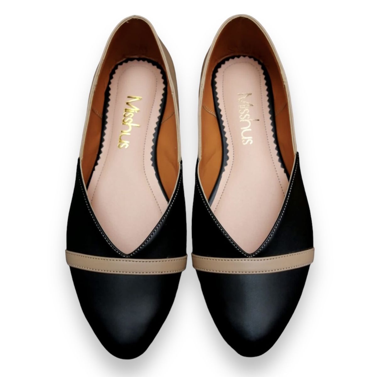 GENERICO - Balerinas Mujer Misshus Chloe negro beige