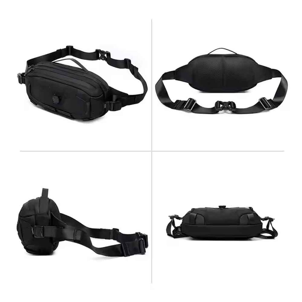 VARIOS - Canguro Morral Organizador de Viaje Ajustable Impermeable 32cm Negro