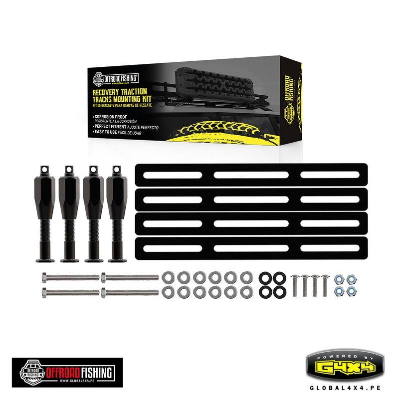 POWERED BY G4X4 GLOBAL 4 X 4 PE - KIT DE BRACKETS UNIVERSAL PARA MONTAR DE RAMPAS OFFROAD FISHING