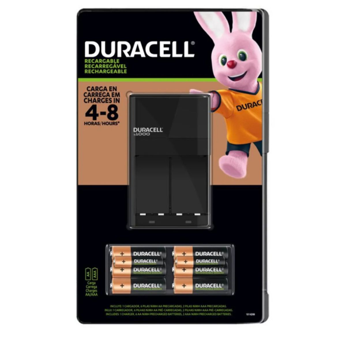 DURACELL - CARGADOR DURACELL RECARGABLE + 6 PILAS AA Y 2 PILAS AAA