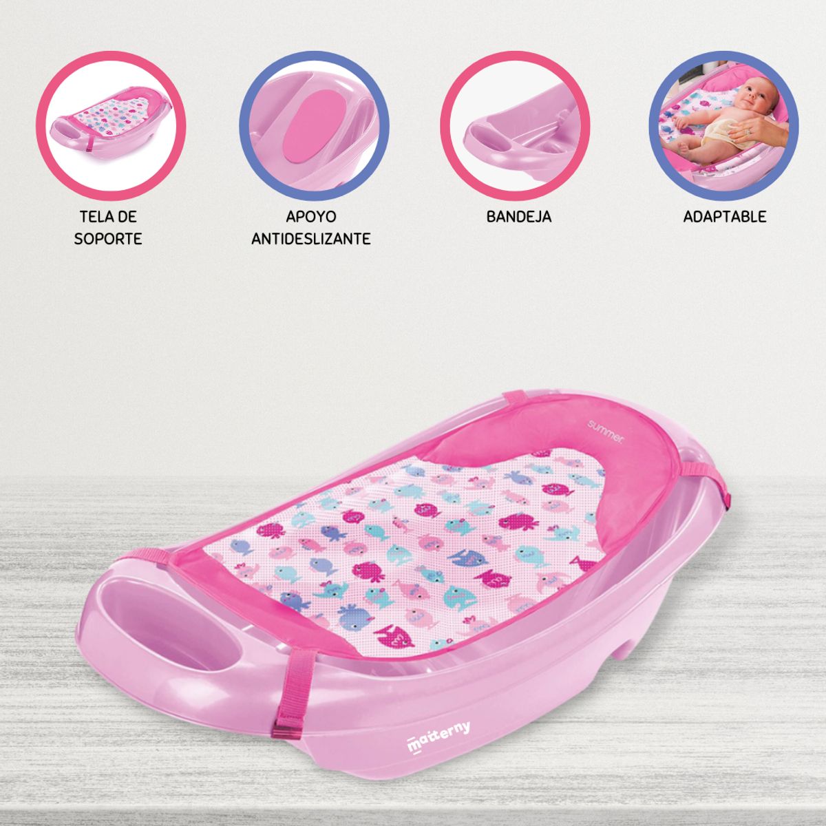 SUMMER - Bañera para Bebé SUMMER «SPISH SPLASH» Pink