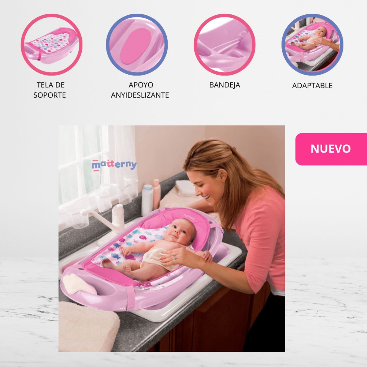 SUMMER - Bañera para Bebé SUMMER «SPISH SPLASH» Pink