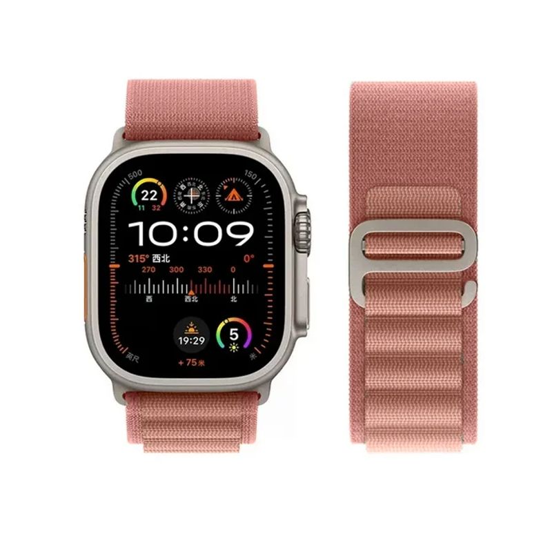 GENERICO - Correa Nylon con Hebilla para Apple Watch 44mm - ROSADO