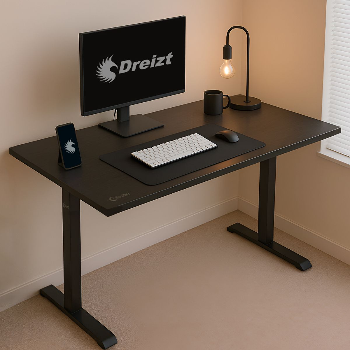 DREIZT - Escritorio Fijo Dreizt 120x60 cm Negro FixDesk