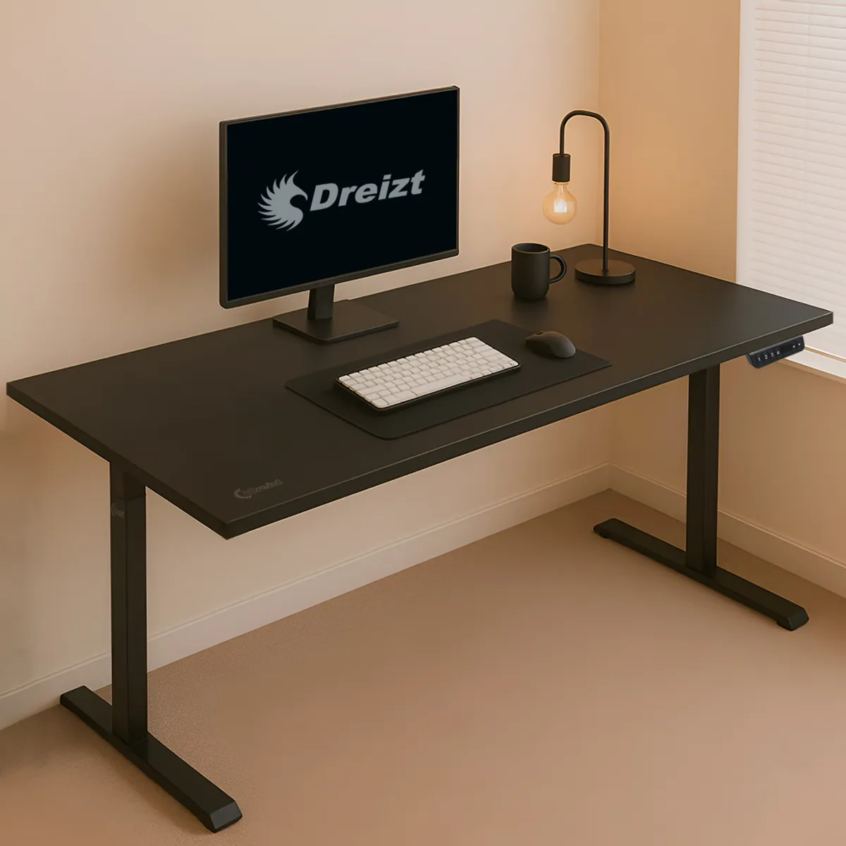 DREIZT - Escritorio Eléctrico Dreizt Altura Regulable 150x60 Negro Xdesk Smart