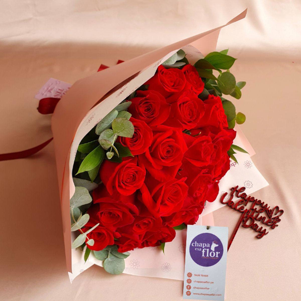 CHAPA ESA FLOR - Ramo con 24 rosas rojas