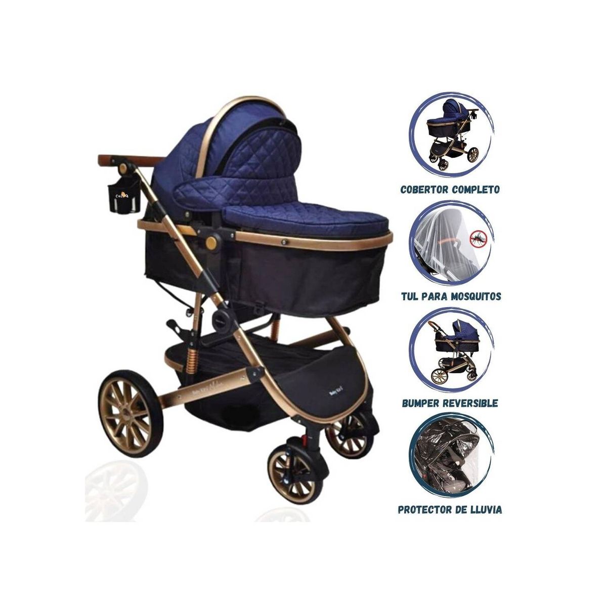 BABY KITS - Coche Deportivo Moisés para Bebé »MILAN» Blue