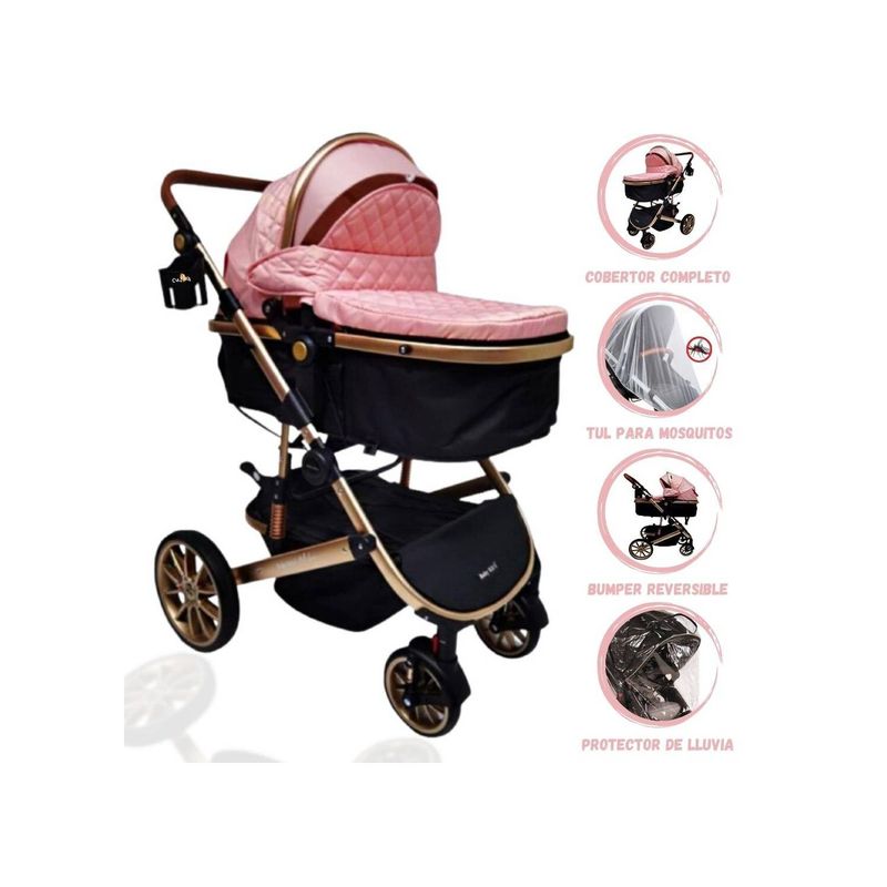 BABY KITS - Coche Deportivo Moisés para Bebé »MILAN» Pink