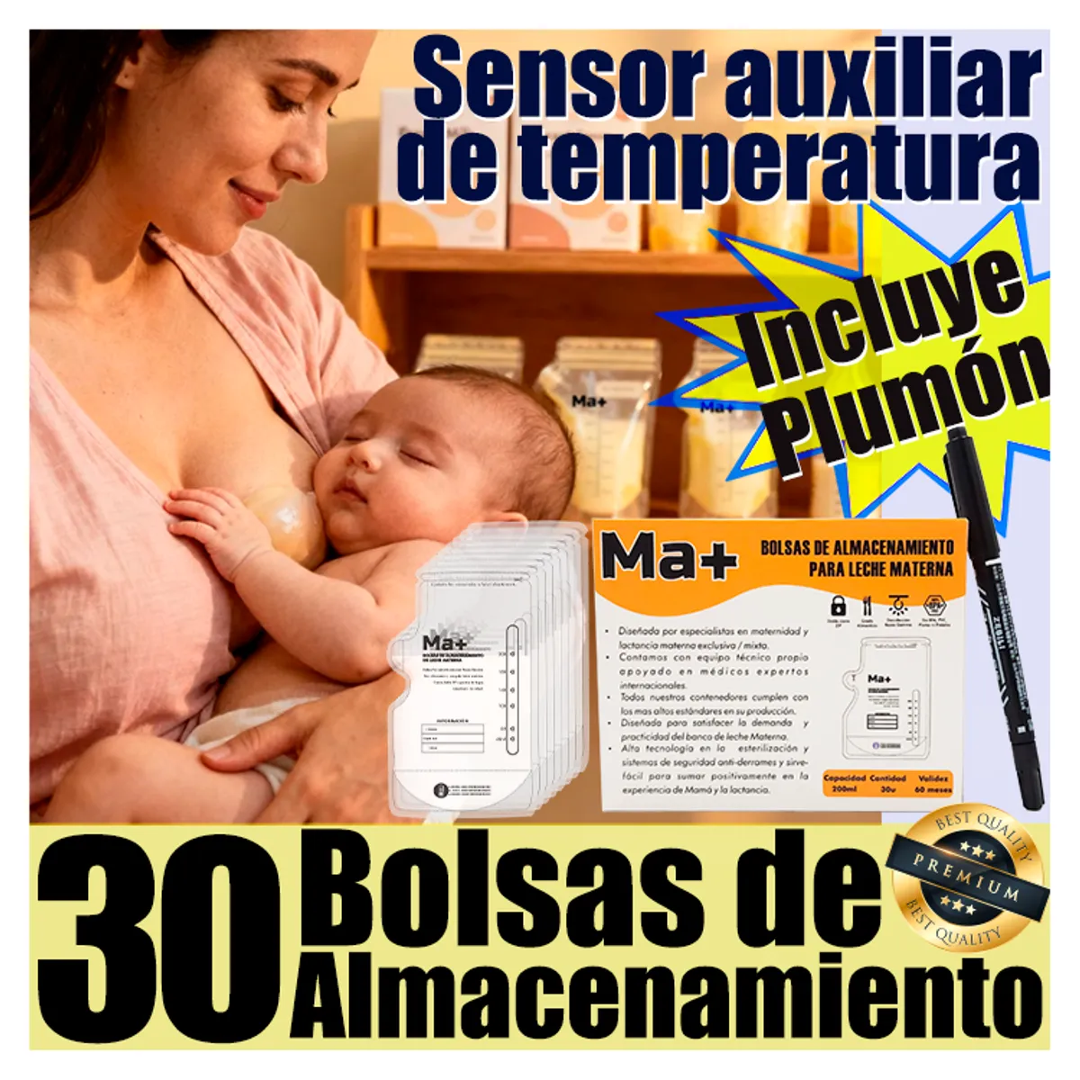 KALE - Bolsas de almacenamiento para Leche Materna Ma+