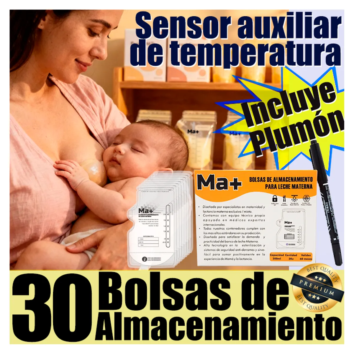 KALE - Bolsas de almacenamiento para Leche Materna Ma+