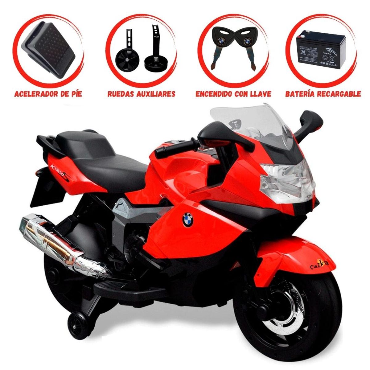 BMW - Moto a Batería Pistera para Niño «BMW» Red Licenced