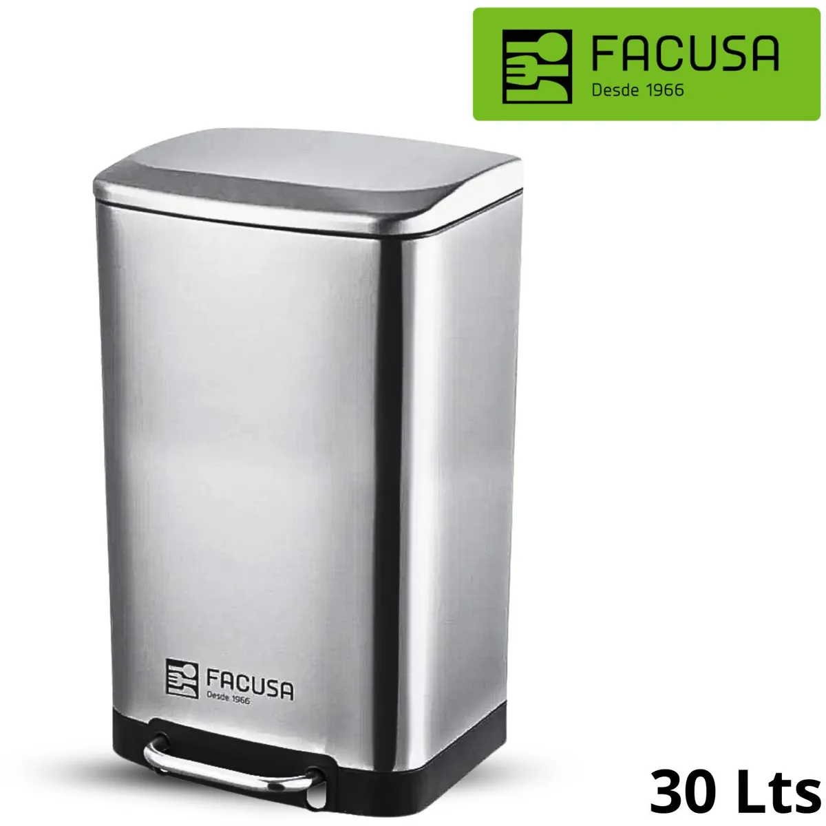 FACUSA - Papelera 30Lt Inox CPedal34X305X615Cm - Facusa