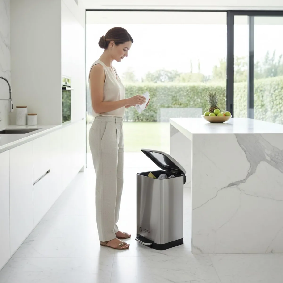 FACUSA - Papelera 30Lt Inox CPedal34X305X615Cm - Facusa