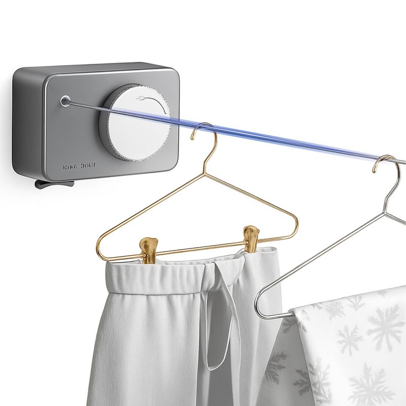 ELMEJORPRECIO - Tendedero de Ropa Retráctil Ajustable Smart Gris