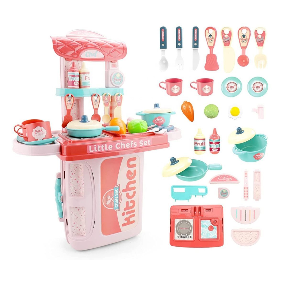GENERICO - Juguete Cocina Para Niñas Maleta 3 En 1 Con Accesorios