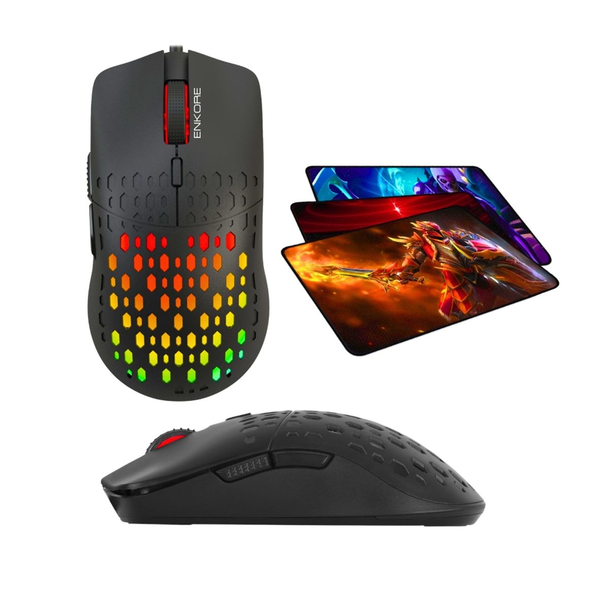 CYBERTEL - Kit Gamer 4en1audífono Halion+mouse + Teclado Luces Led+pad