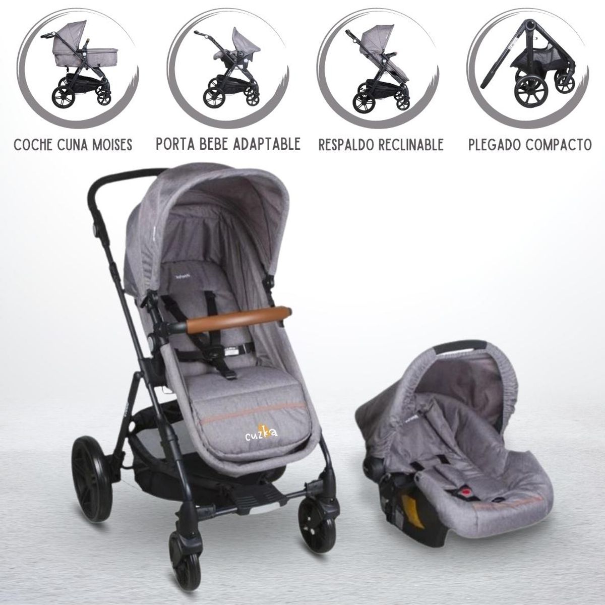 INFANTI - Coche Travel System para Bebé «CLOUD» Gray
