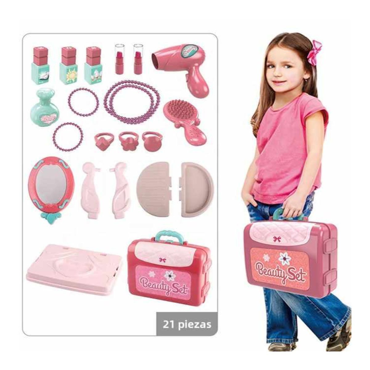 GENERICO - Juguete Set De Belleza Maleta 3 En 1 Con Accesorios Niñas