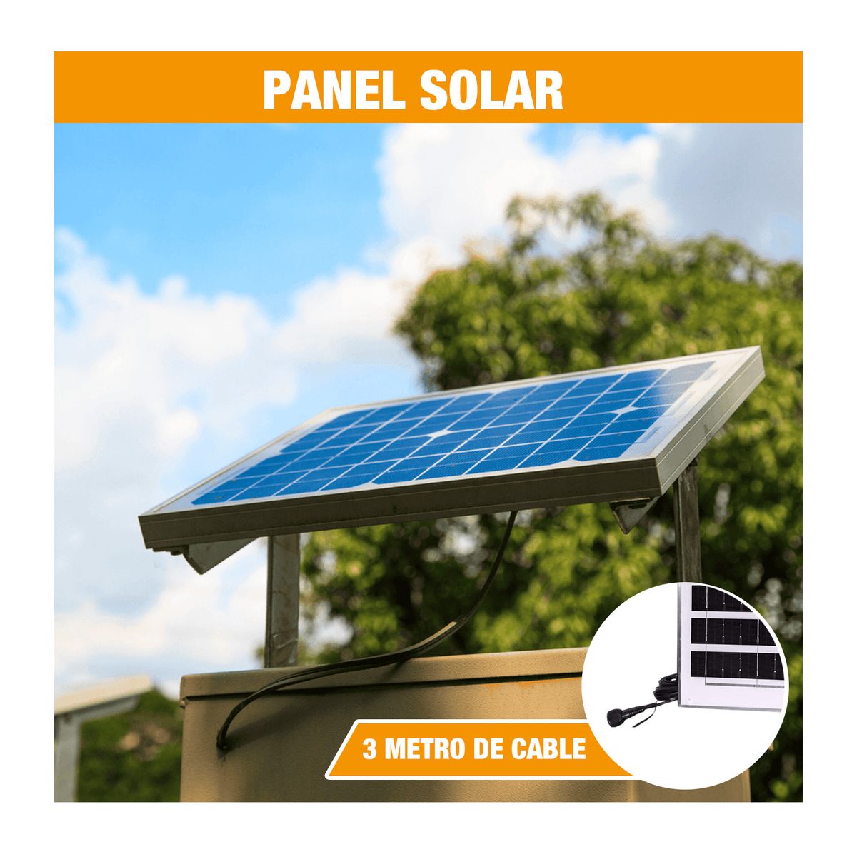 GENERICO - Reflector Led con panel Solar 300w + Control Remoto Cubull