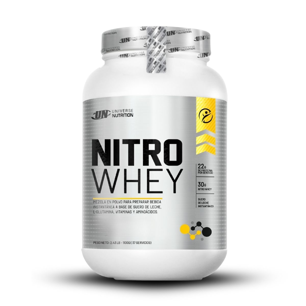 UNIVERSE NUTRITION - Nitro Whey de 1.1 kg Chocolate+Universe Nutrition 150Gr+Straps