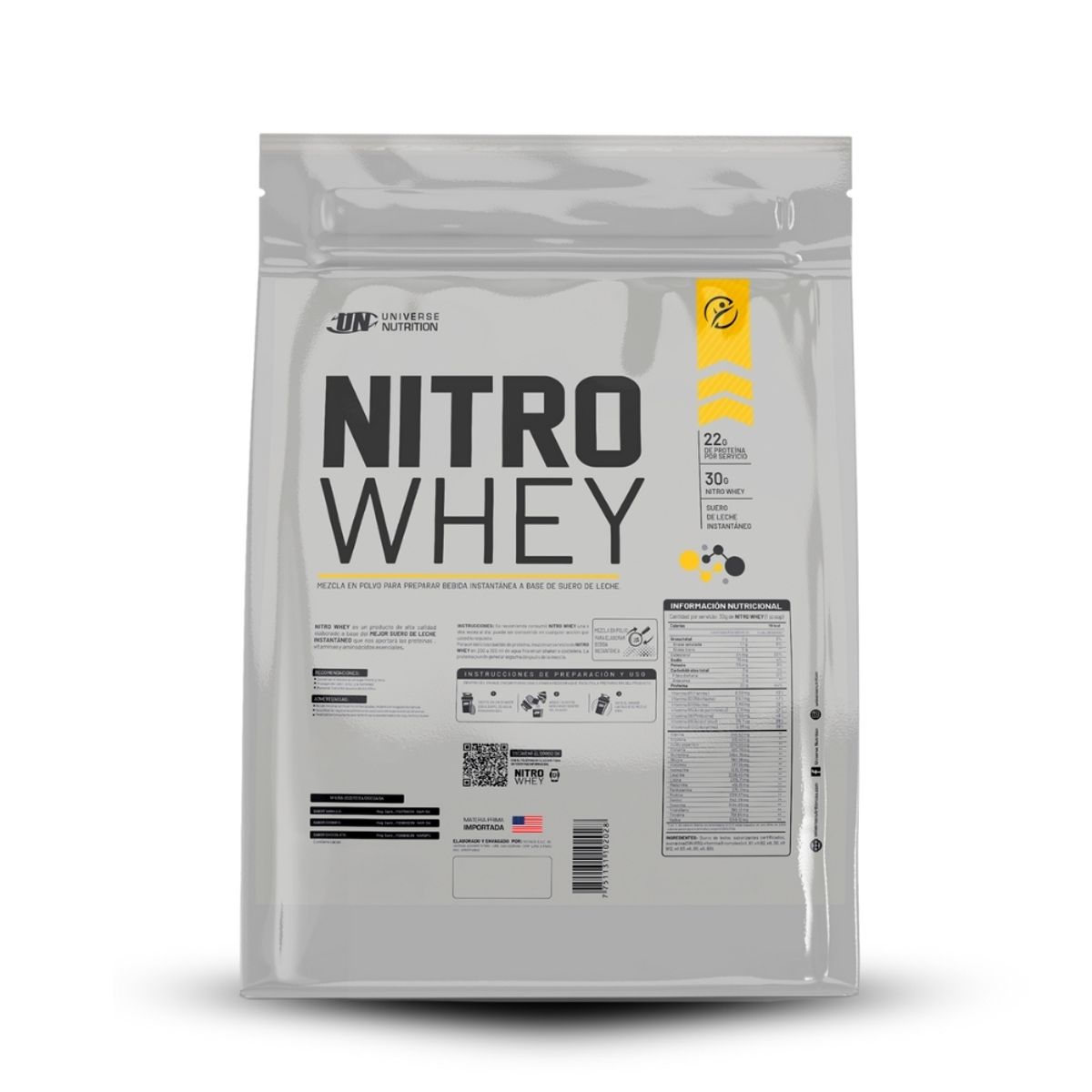 UNIVERSE NUTRITION - Nitro Whey de 5 kg Chocolate+Universe Nutrition 150Gr+Straps