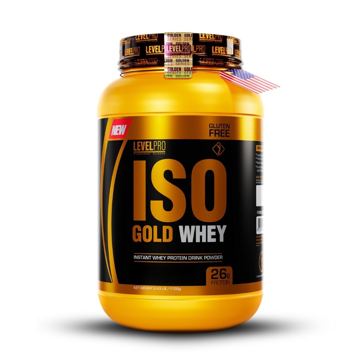 LEVEL PRO - Iso Gold Whey de 1kg Chocolate+Universe Nutrition 150Gr+Straps