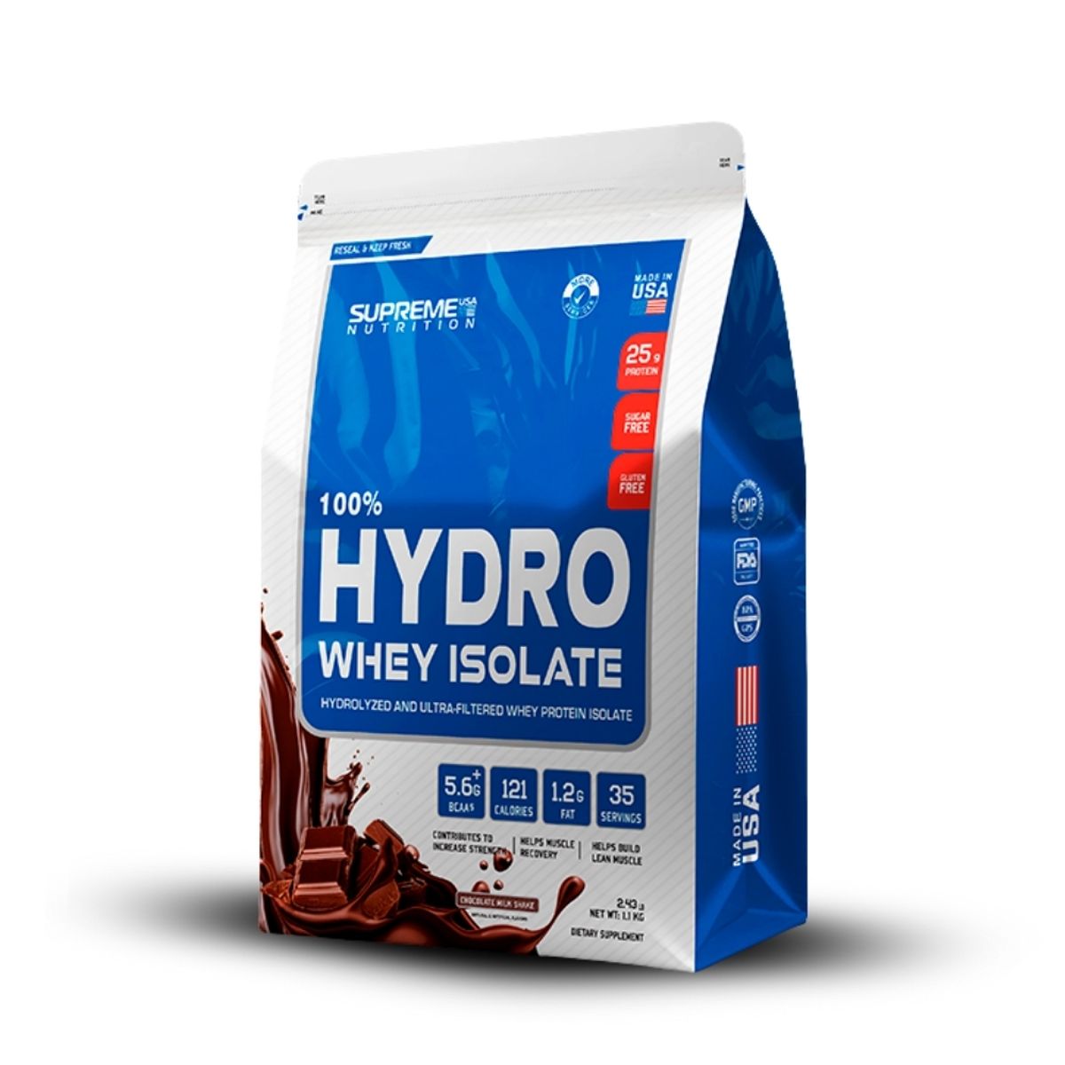 SUPREME NUTRITION - 100% Hydro Whey Isolate Chocolate 2.4 lb+Universe Nutrition 150Gr+Straps