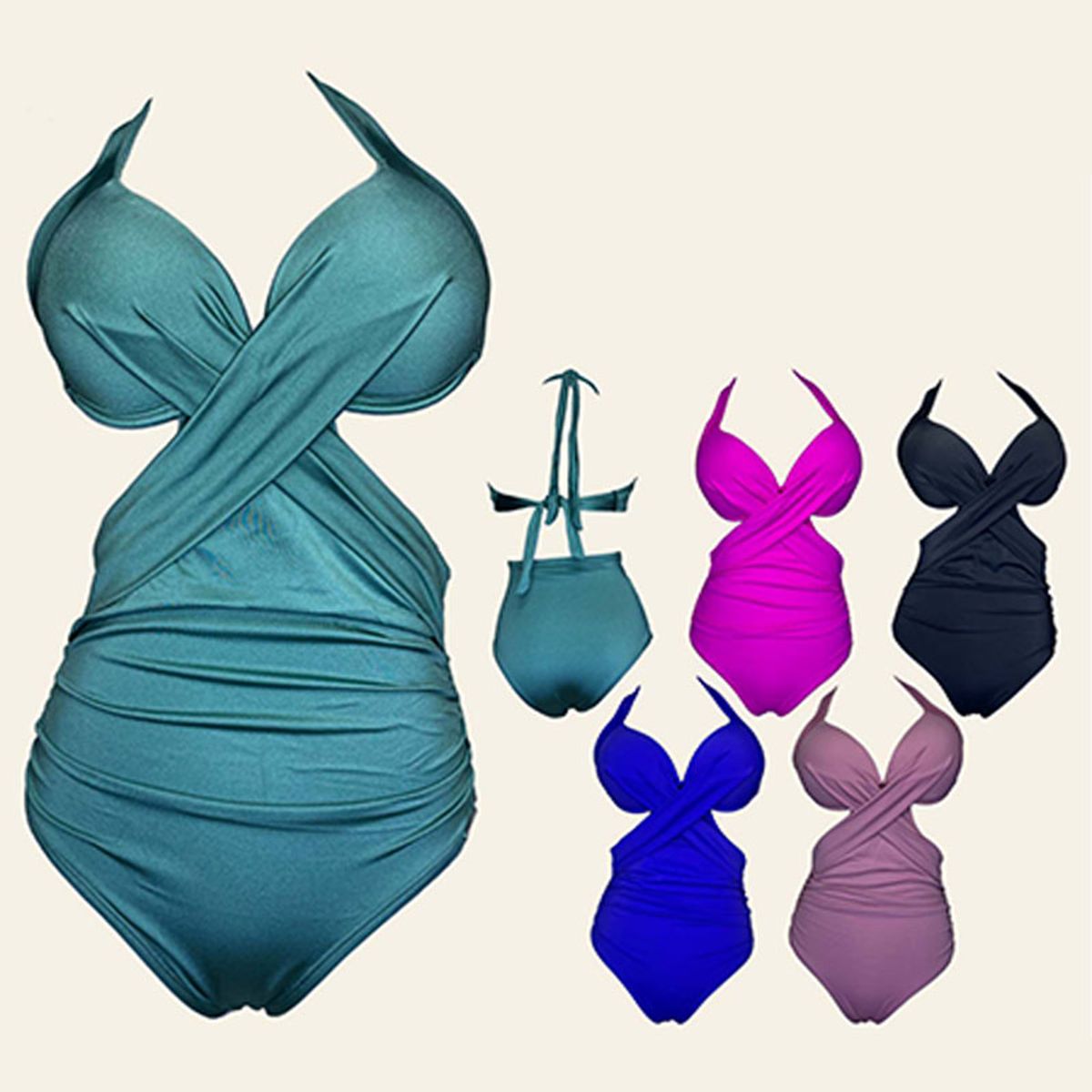 GENERICO - Enterizo Licra UV María Leticia Ramolino GL-48 Color Rosado