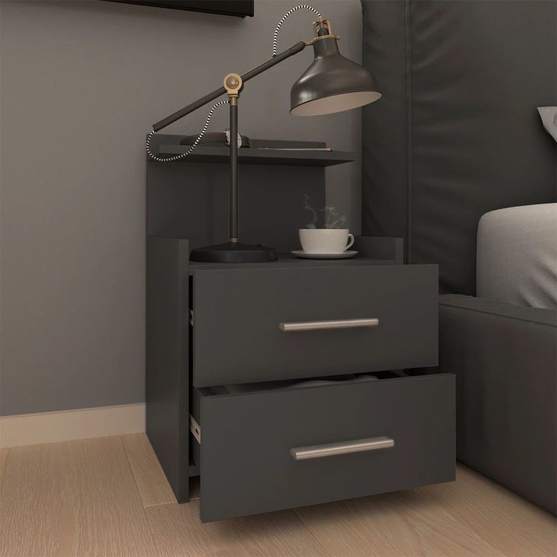 R&R MUEBLES - Velador Moderno Mogura Negro R&R MUEBLES