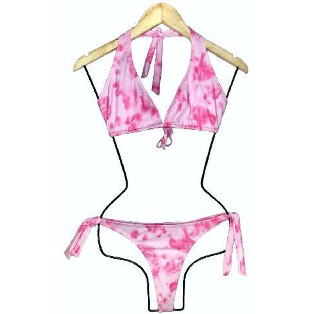 GENERICO - Bikini Licra UV Semihilo Clasico Rosa GL-18