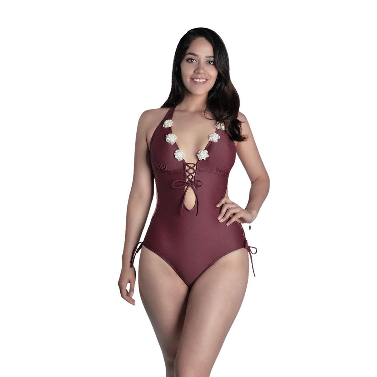 GENERICO - Trikini Licra UV Flor Gales Guinda GL-30