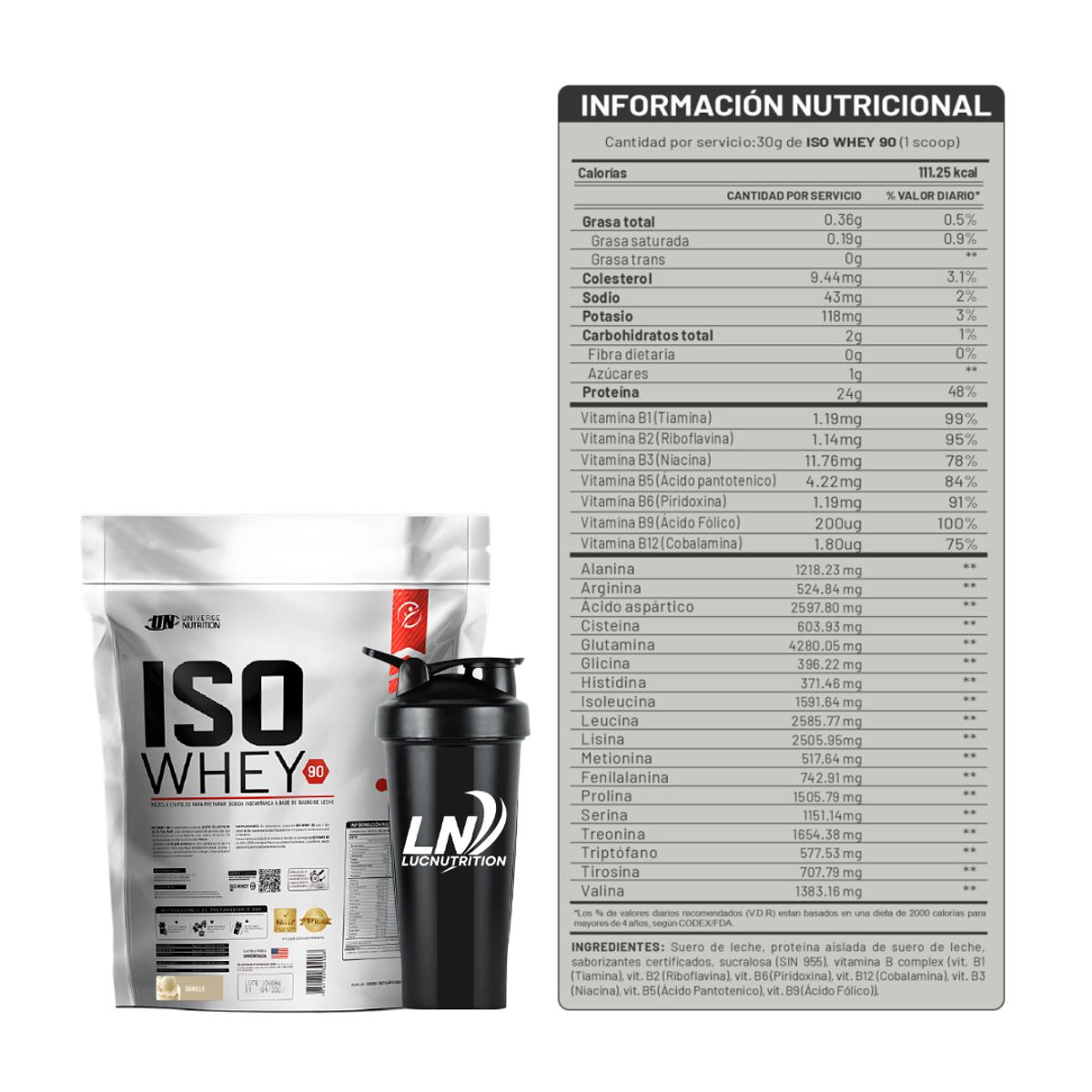 UNIVERSE NUTRITION - Iso Whey 90 5 kg chocolate + shaker