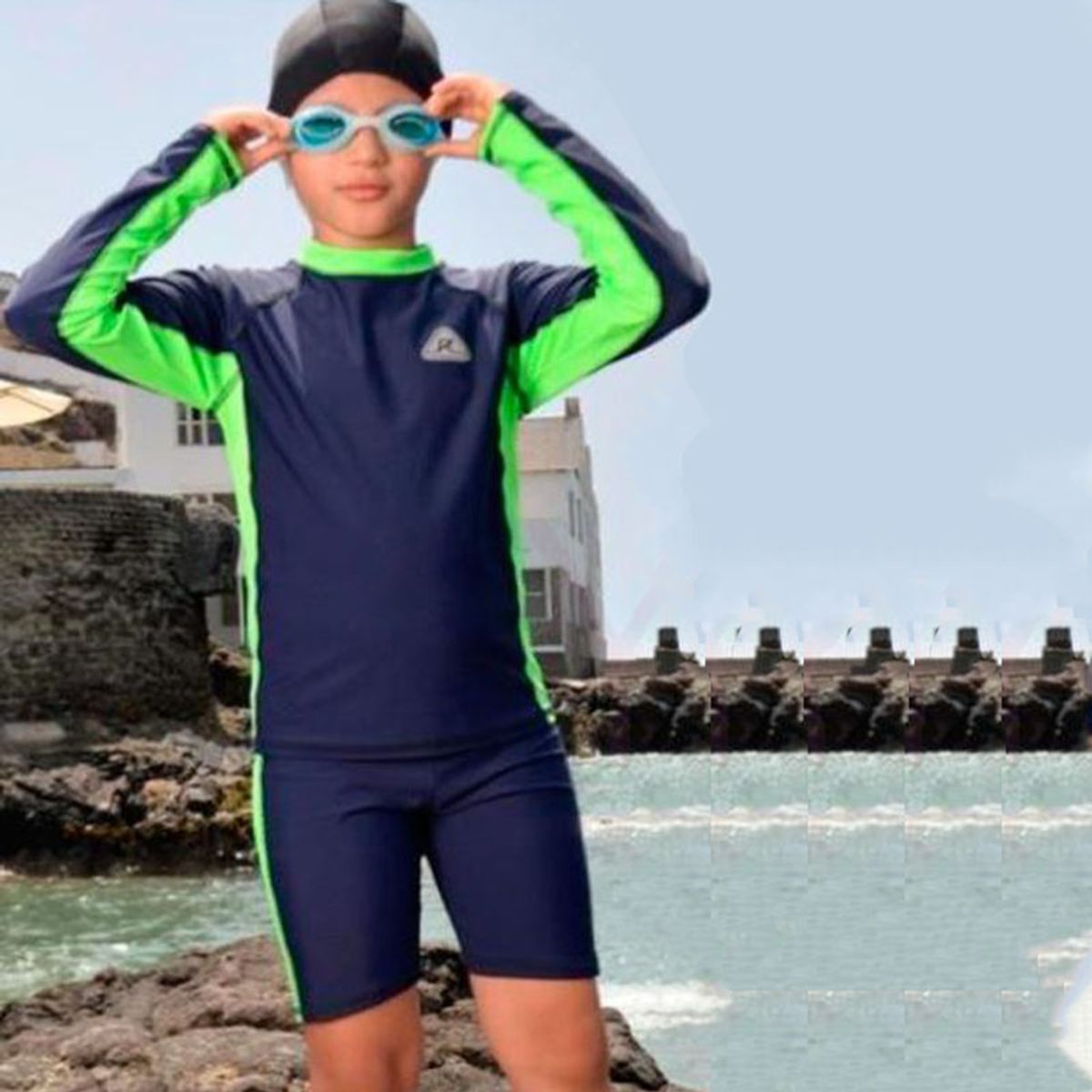 GENERICO - Conjunto Niño Manga Larga Color Azul GL-43