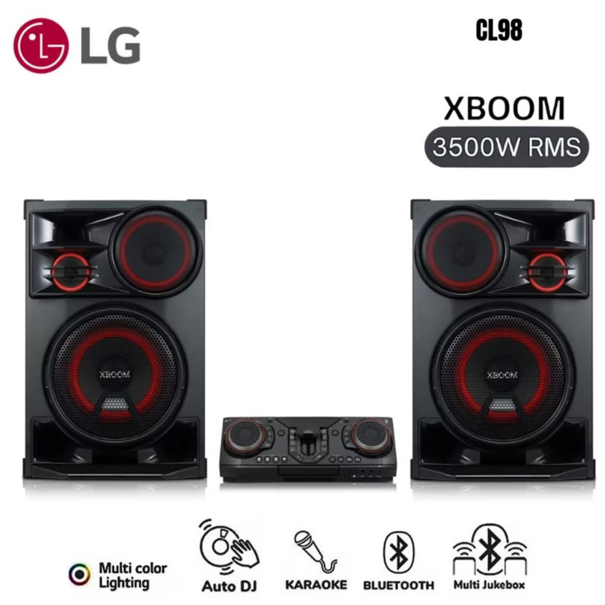 LG - Minicomponente LG Xboom CL98 Bluetooth 3500W RMS - Negro