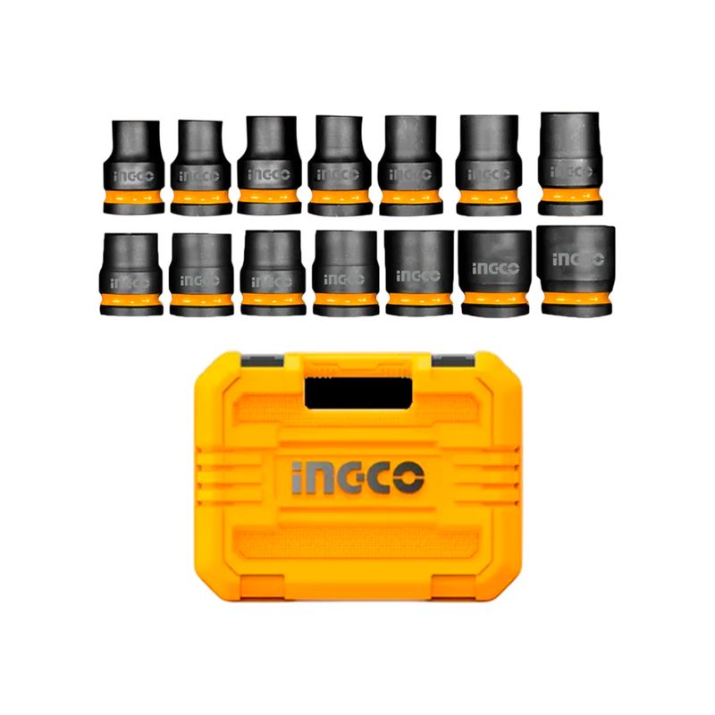INGCO TOOLS - Set Dados De Impacto De 1/2' 14 Piezas Hkissd12141 Ingco