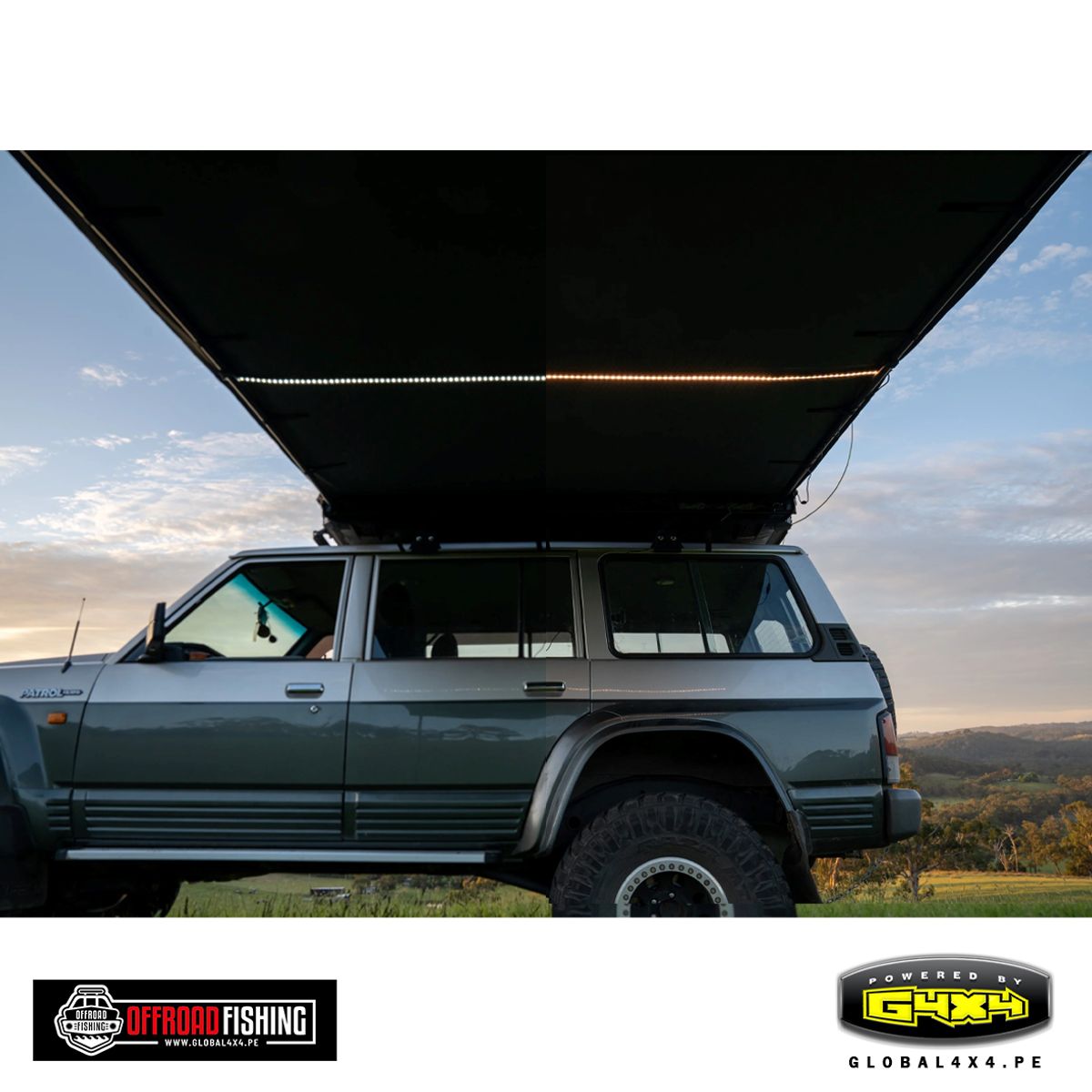 POWERED BY G4X4 GLOBAL 4 X 4 PE - TOLDO DE TECHO 2.5 MT X 2.5 MT PREMIUM OFFROAD FISHING