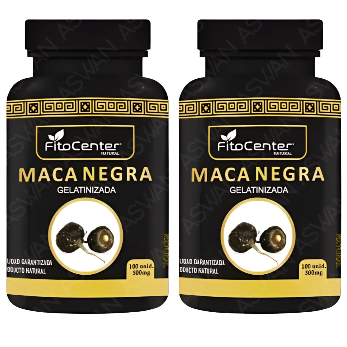 GENERICO - Pack de 2 Maca Negra Gelatinizada  100 unidades  500mg