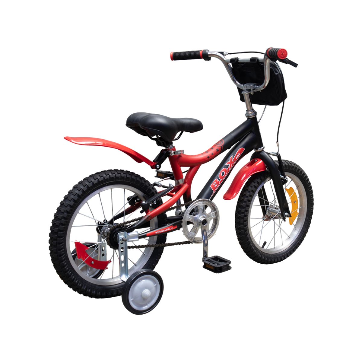 BOX BIKE - Bicicleta Box Aro 16 para niños negro con rojo