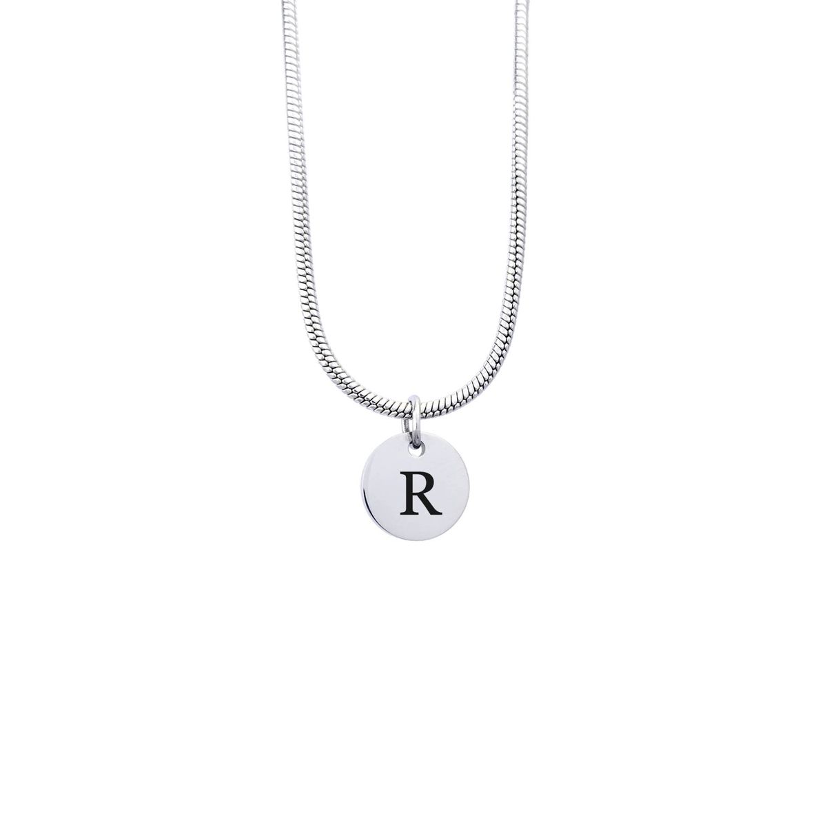 GENERICO - Collar Cadena Inicial Letra R acero inoxidable antialérgico