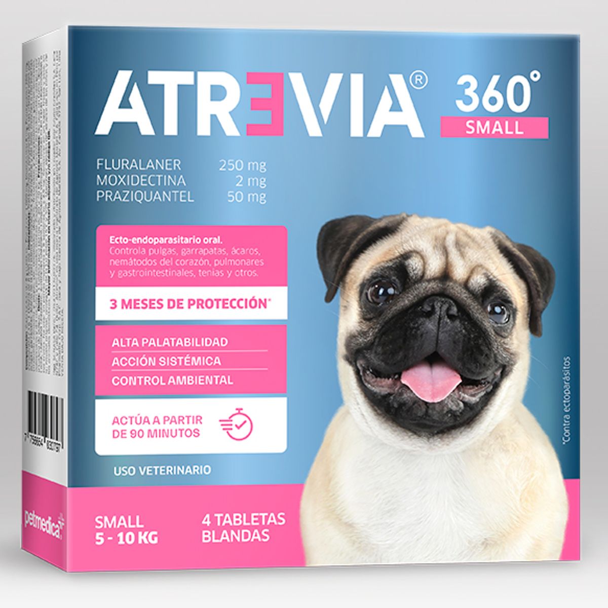 ATREVIA - ANTIPULGAS PARA PERROS ATREVIA 360 SMALL 5 - 10 KG X 4 TAB