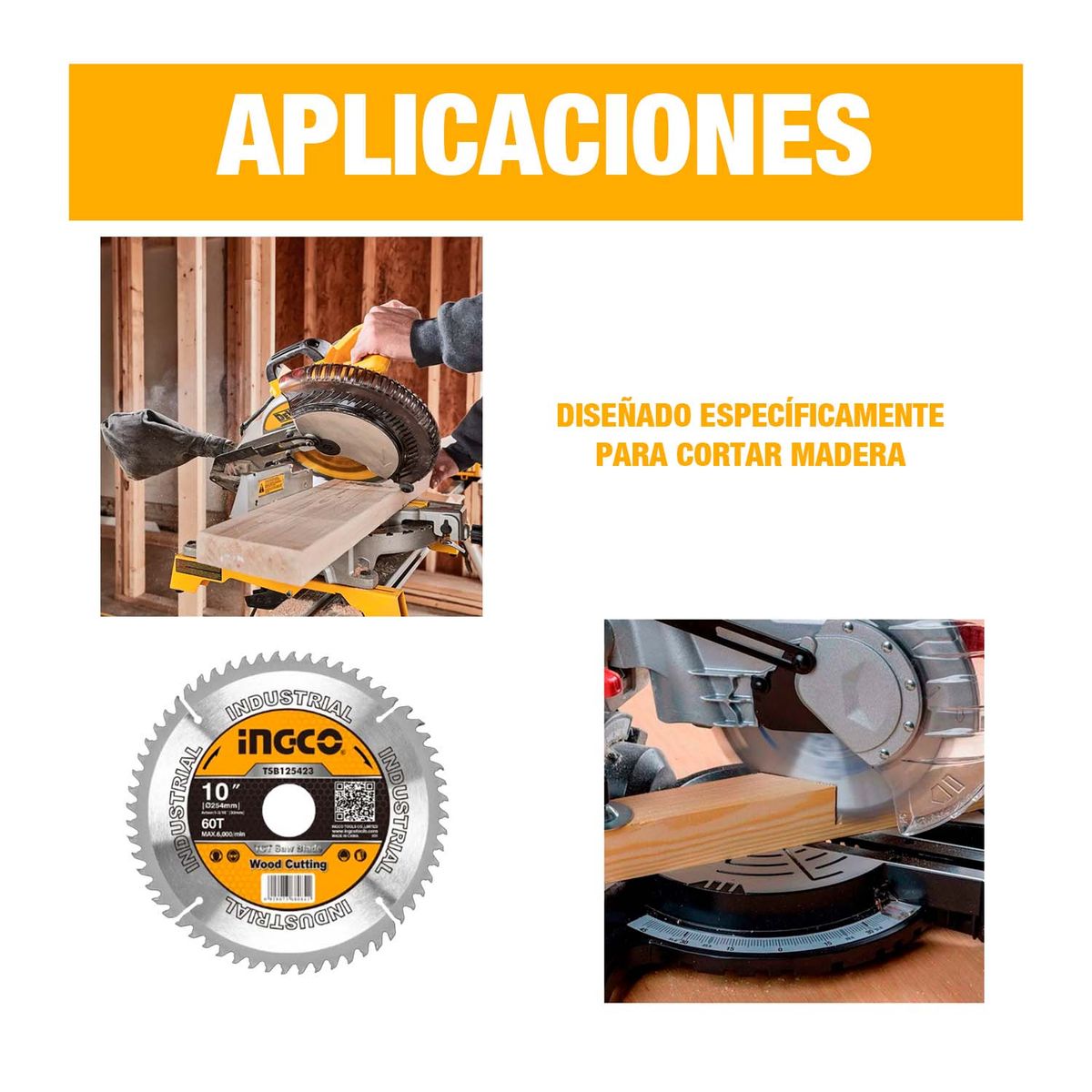 INGCO TOOLS - Disco De Corte Aluminio 10 120t Para Ingletadora Ingco