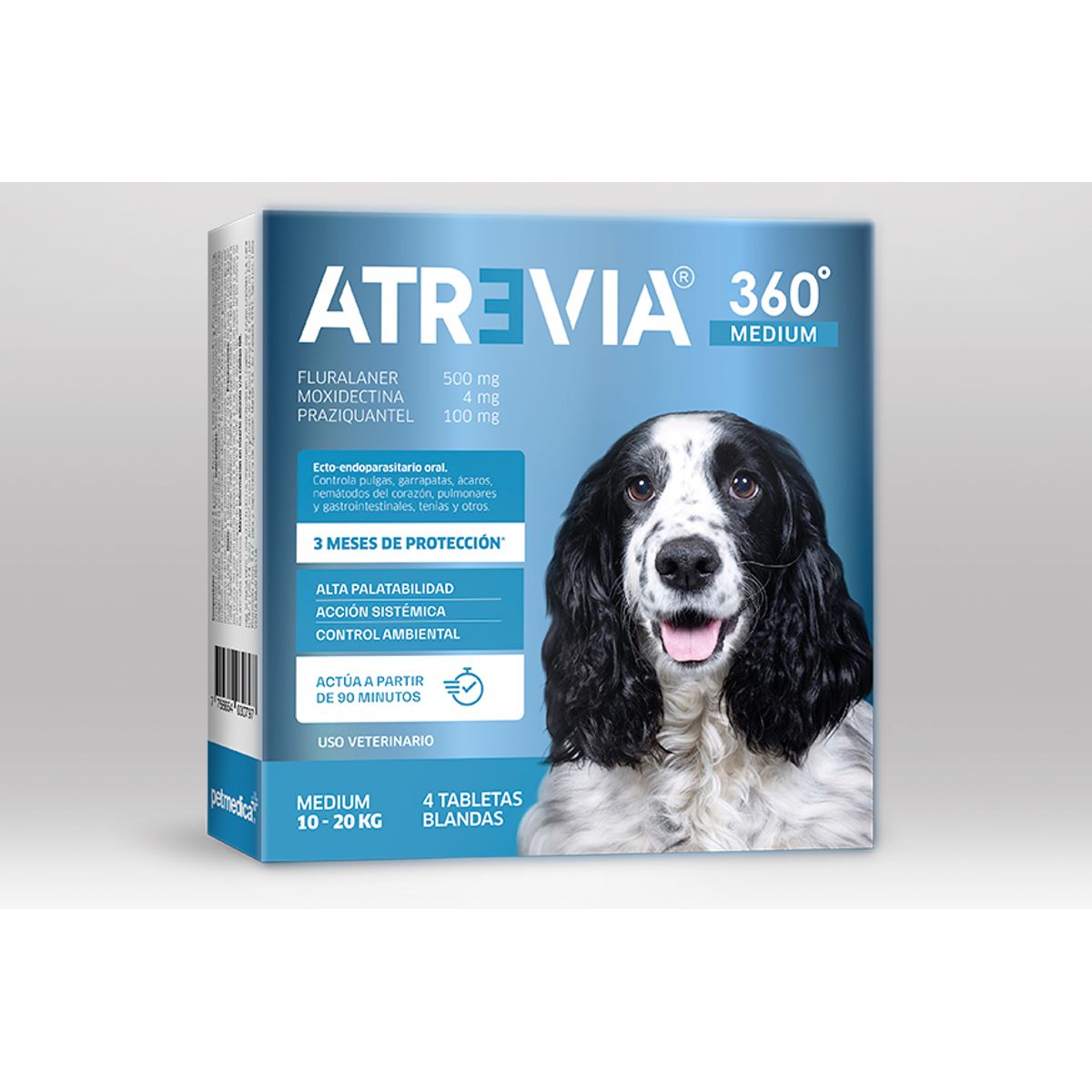 ATREVIA - ANTIPULGAS PARA PERROS ATREVIA 360 MEDIUM 10 - 20 KG X 4 TAB