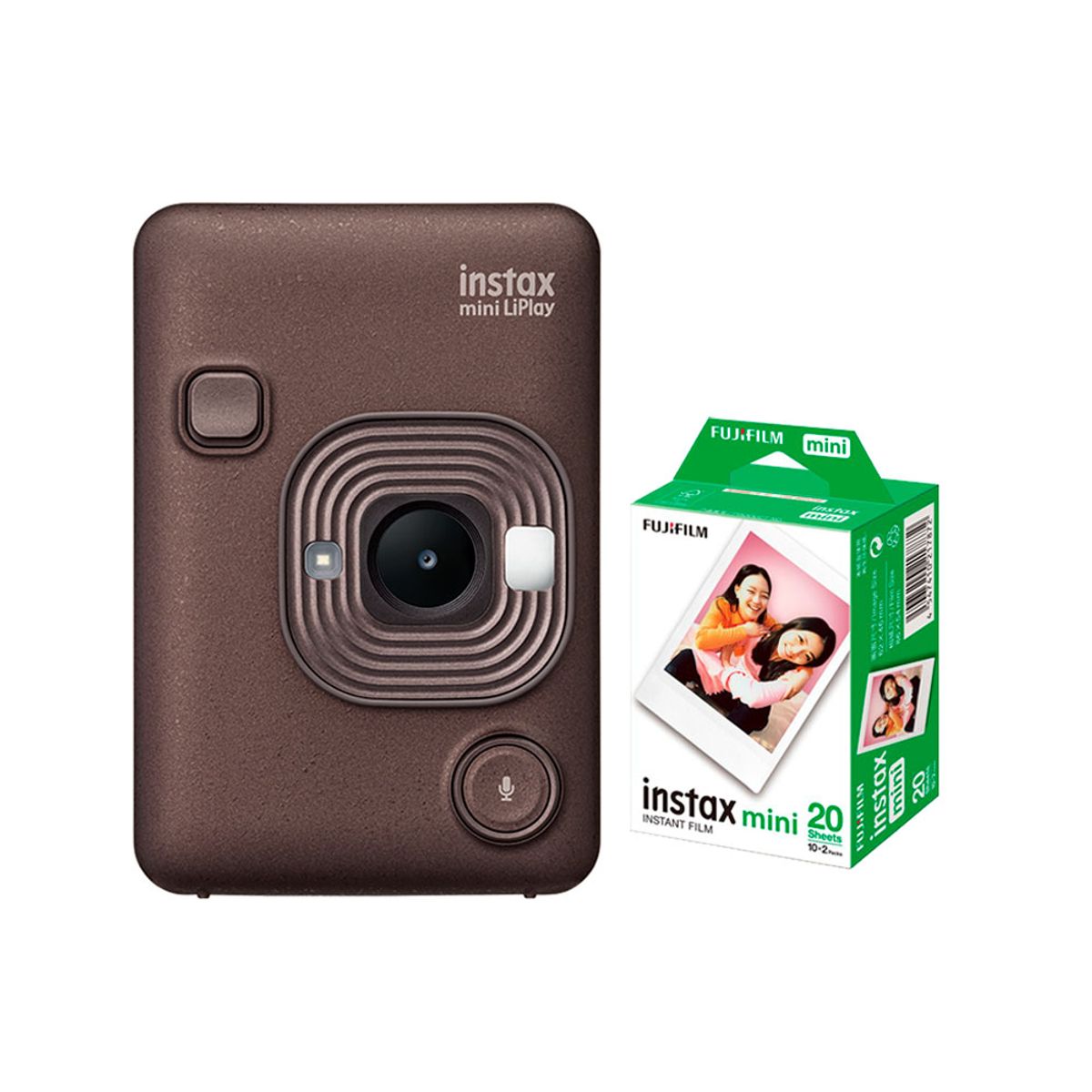 FUJIFILM - Camara Fujifilm Instax Mini LiPlay Bronze+ Pelicu x20 unid