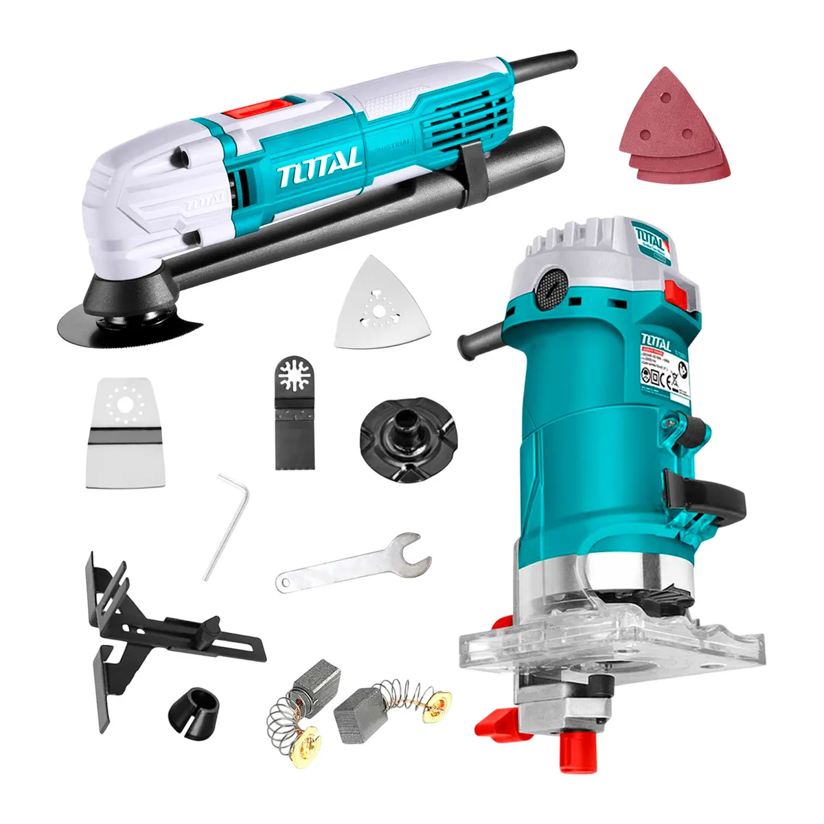 TOTAL TOOLS - Ruteadora Palma 500w 14 + Herramienta Multifuncional 300w