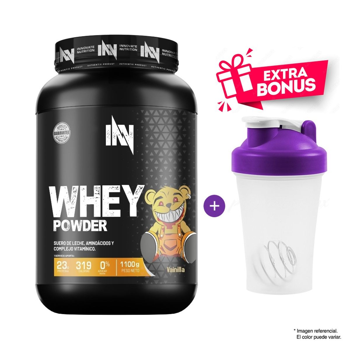 INN INNOVATE NUTRITION - Suero de Leche Whey Powder 1.1 kg INN Vainilla + Tomatodo
